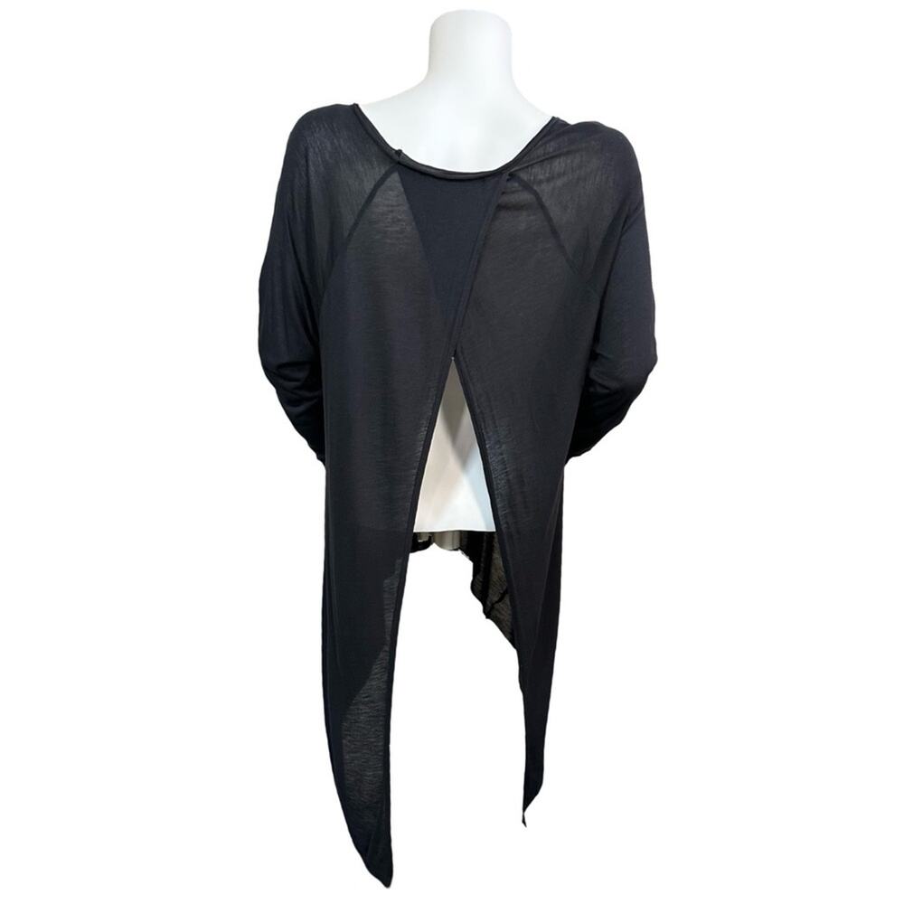 #T111 Saint Grace Black Open Back V Long Sleeve Top SZ S $83 - Picture 6 of 12